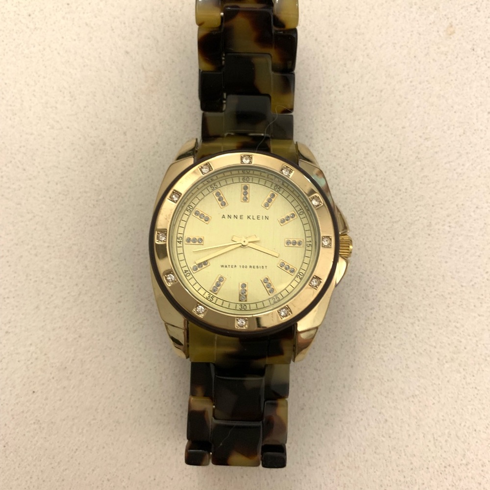 Anne Klein Gold and Tortoise Watch